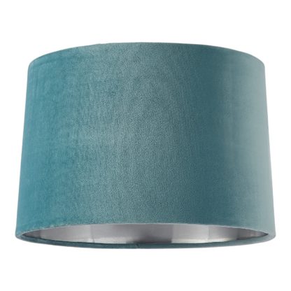 An Image of House Beautiful Samet Velvet Drum Shade - Grey - 45cm