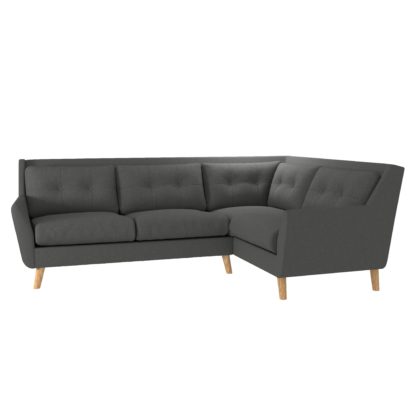 An Image of Halston Fabric Corner Sofa Black