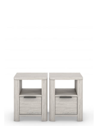 An Image of M&S Set of 2 Cora Small Bedside Tables