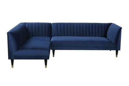 An Image of Baxter Left Hand Corner Sofa – Navy Blue