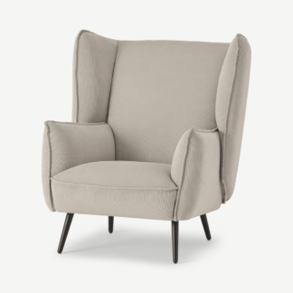 An Image of Linden Accent Armchair, Stone Micro Corduroy Velvet