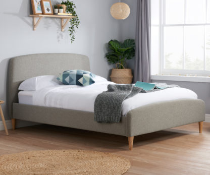 An Image of Quebec Grey Fabric Bed - 4ft6 Double