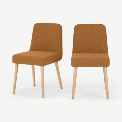 An Image of Adams Set of 2 Dining Chairs, Orleans Marmalade Orange
