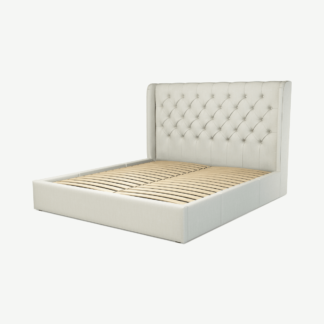 An Image of Romare Super King Size Bed with Storage Drawers, Putty Cotton