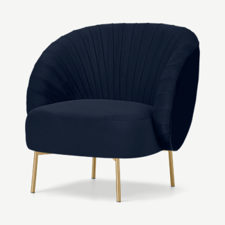 An Image of Ilana Accent Armchair, Interstellar Blue Velvet