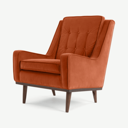 An Image of Scott Armchair, Burnt Orange Cotton Velvet