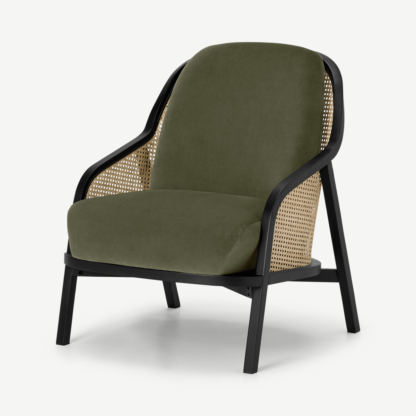 An Image of Anakie Accent Armchair, Sycamore Green Velvet