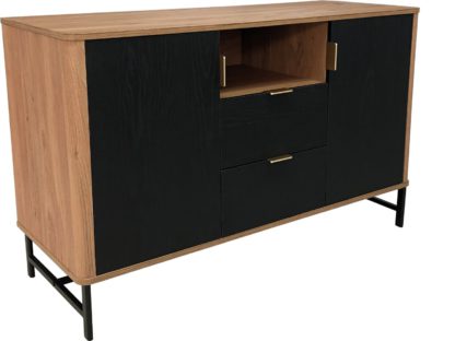 7d8cbbcc2d0c1a127e006c826e5e7bd2d71cb2c58d8ce5f38bb405ca45133eba.jpg An Image of Koble Scandi Smart 2 Door 2 Drawer Sideboard - Walnut