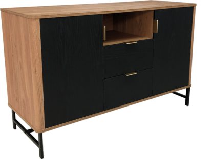 An Image of Koble Scandi Smart 2 Door 2 Drawer Sideboard - Walnut