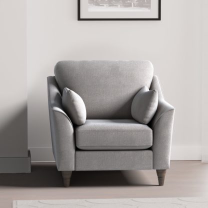 An Image of Sophia Plush Chenille Armchair Navy