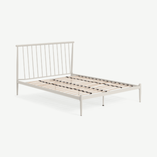 An Image of Penn Super King Size Bed, Warm Ecru Metal