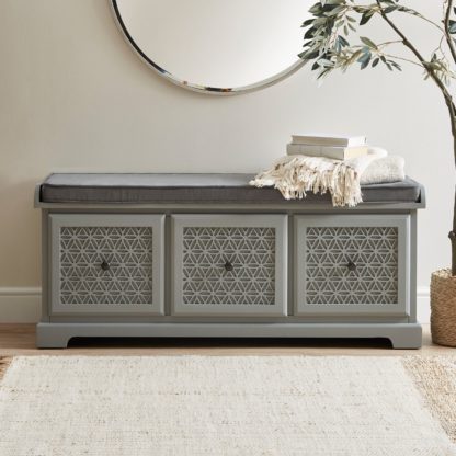 An Image of Carys Storage Bench Grey