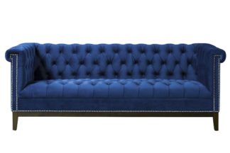 An Image of Bergmann Three Seat Sofa - Navy Blue