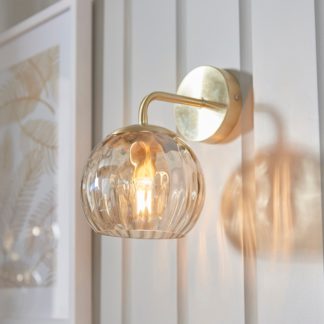 An Image of Vogue Arkoma Glass Wall Light Brass