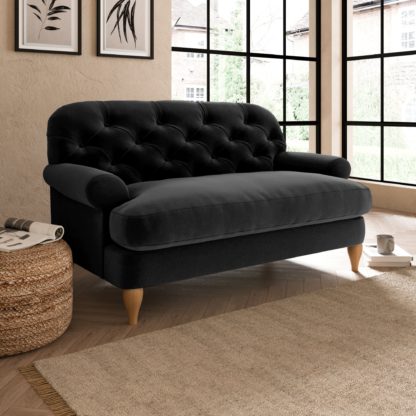 An Image of Canterbury Luxury Velvet Snuggle Chair Luxury Velvet Black