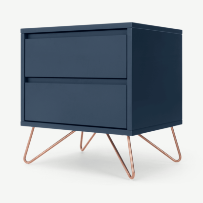 An Image of Elona Bedside, Dark Blue & Copper