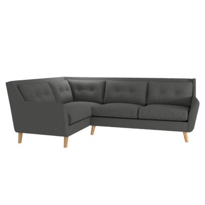 An Image of Halston Fabric Corner Sofa Black