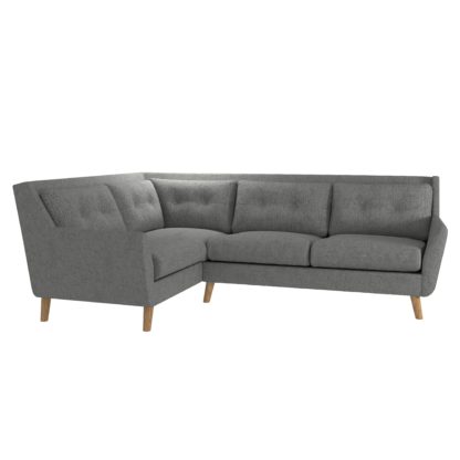 An Image of Halston Fabric Corner Sofa Black