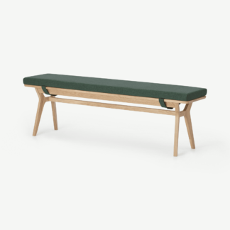 An Image of Jenson Dining Bench, Bay Green & Oak