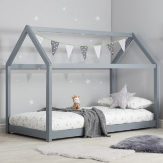 An Image of House Grey Wooden Bed Frame - 3ft Single