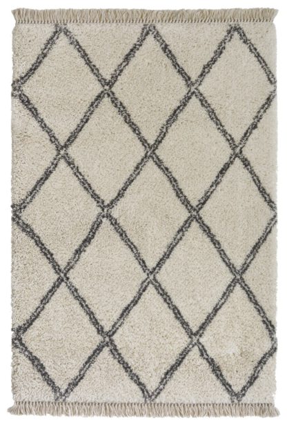 An Image of Homemaker Geometric Fringed Rug - 120x170cm - Cream