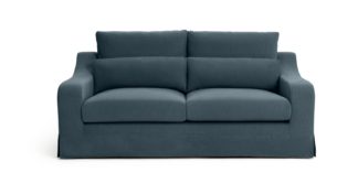 An Image of Habitat Odin 2 Seater Fabric Sofa - Indigo Blue