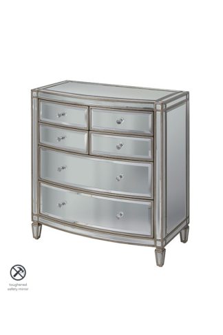 An Image of Antoinette Toughened Mirror Chest Of Drawers