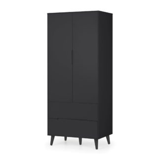 An Image of Alicia Grey 2 Door Wooden Combination Wardrobe