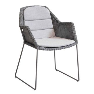 An Image of Cane-line Breeze Set of 2 Outdoor Dining Chairs with Cushion Set