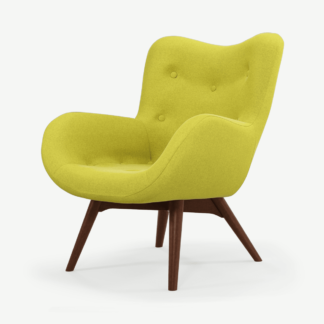 An Image of Doris Accent Armchair, Shetland Moss with Dark Wood Legs