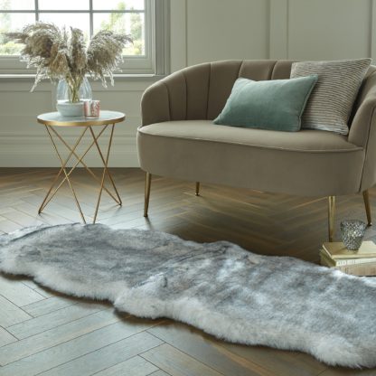 An Image of Copenhagen Double Pelt Faux Fur Rug Copenhagen Blush Pink