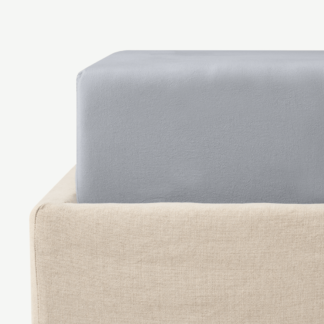 An Image of Alexia 100% Stonewashed Cotton Fitted King Sheet, Light Grey