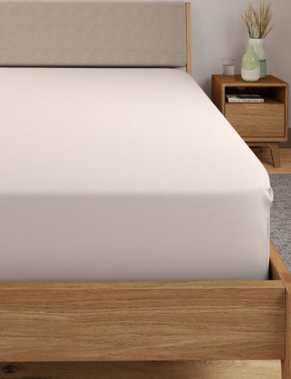 An Image of M&S Cotton Rich Percale Extra Deep Fitted Sheet