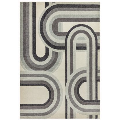 An Image of Asiatic Nova Retro Rectangle Rug - 80x150cm - Grey