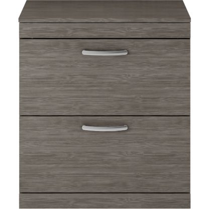 An Image of Balterley Rio 500mm Freestanding 2 Door Vanity With Worktop - Driftwood