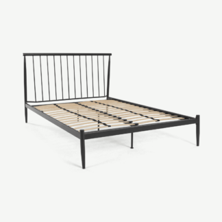 An Image of Penn King Size Bed, Black Metal