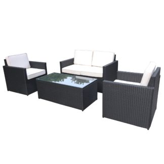 An Image of Berlin 4 Seater Outdoor Furniture Set Black