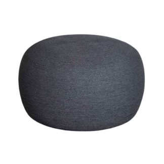 An Image of Cane-line Circle Large Footstool, Dark Grey