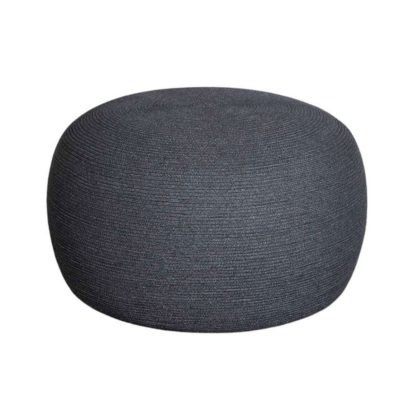 An Image of Cane-line Circle Large Footstool, Dark Grey