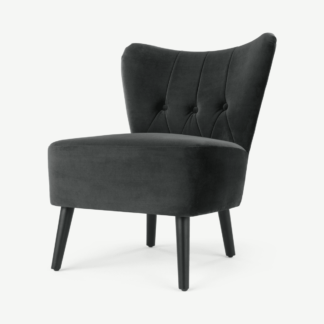 An Image of Charley Accent Armchair, Midnight Grey Velvet