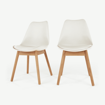 An Image of Set of 2 Thelma Dining Chairs, Oak and White