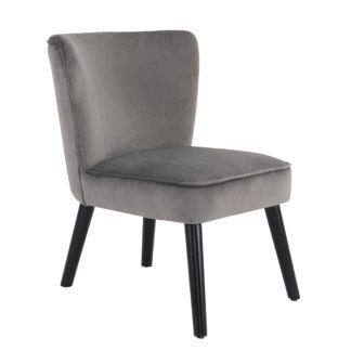 An Image of Ella Grey Velvet Chair Grey
