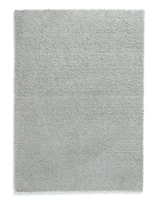 An Image of Habitat Recycled Plain Cosy Shaggy Rug - 160x230cm - Grey