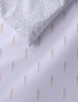 An Image of M&S Cotton Blend Thunderbolt Bedding Set