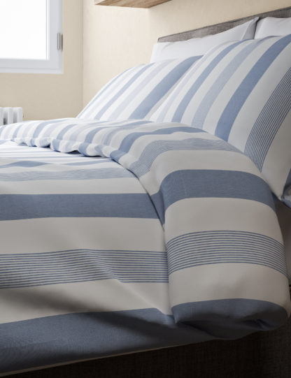 An Image of M&S Hadley Pure Cotton Striped Bedding Set