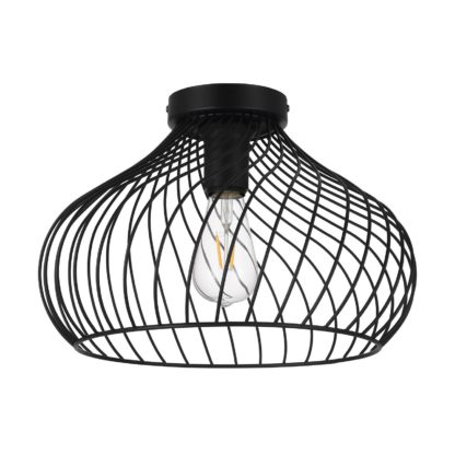 An Image of EGLO Staverton Black Steel Ceiling Light