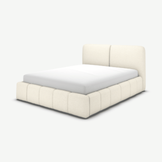 An Image of Maxmo Double Ottoman Storage Bed, Ivory White Boucle
