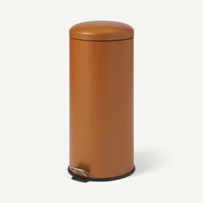 An Image of Joss Domed Pedal Bin, 30L, Rust