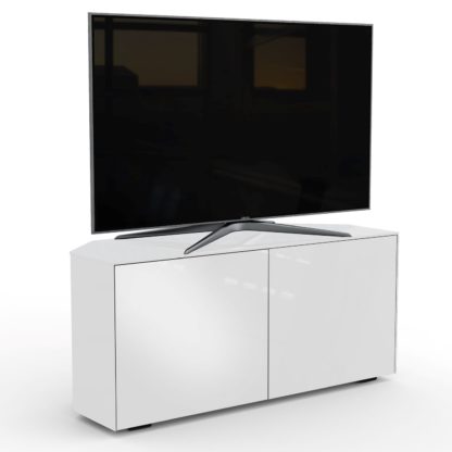 An Image of Frank Olsen Smart 2 Door Corner TV Unit - Black