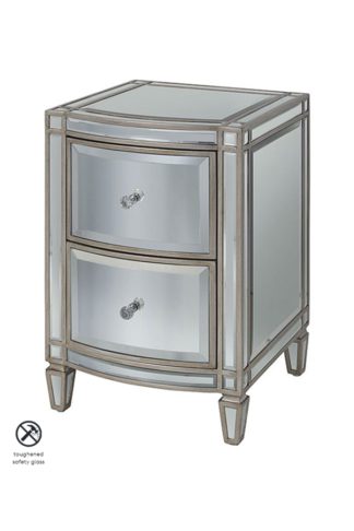 An Image of Antoinette Toughened Mirror Bedside Table